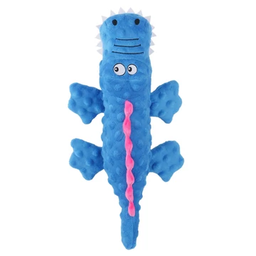 Plüss krokodil kutyajáték - KÉK
