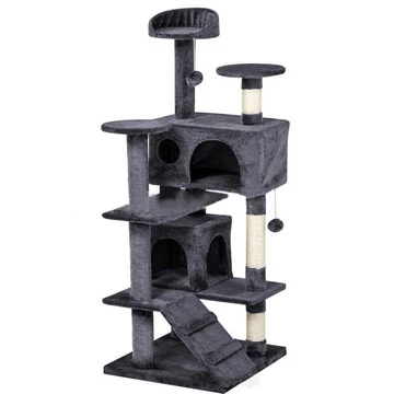 Macskabútor több szintes - 130 cm - szürke