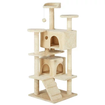 Macskabútor több szintes - 130 cm - bézs