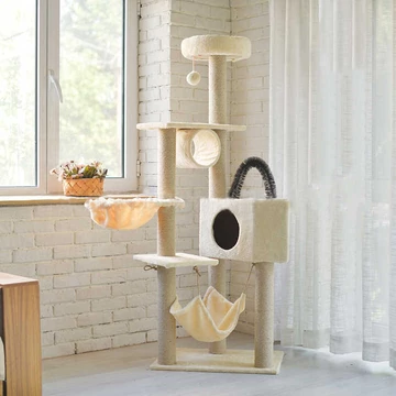 Macskabútor több szintes - 160 cm - bézs