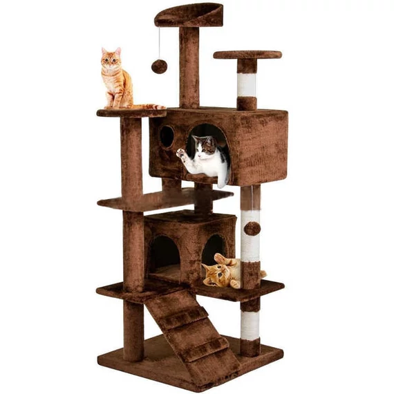 Macskabútor több szintes - 130 cm - szürke