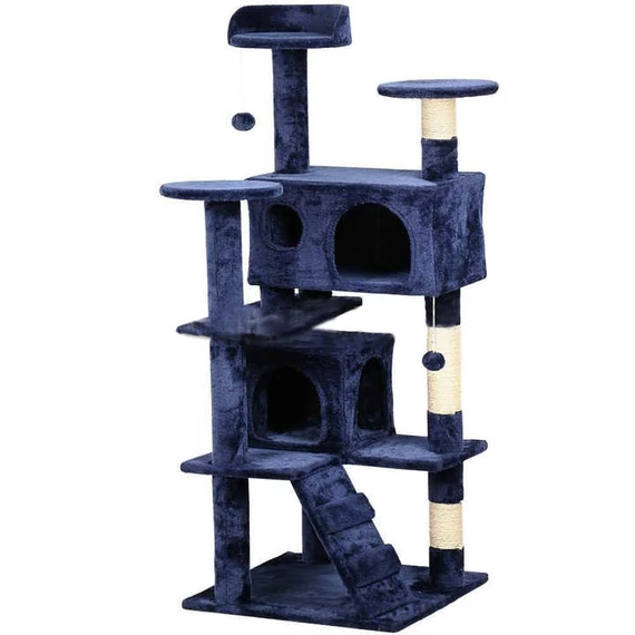 Macskabútor több szintes - 130 cm - szürke