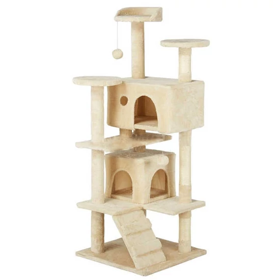 Macskabútor több szintes - 130 cm - szürke