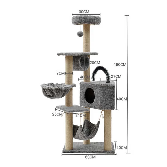 Macskabútor több szintes - 160 cm - bézs