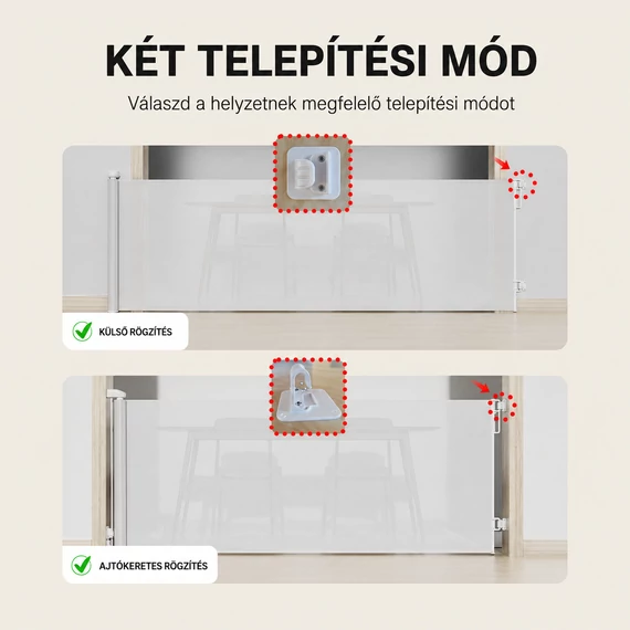 Kihúzható biztonsági kapu telepítési mód