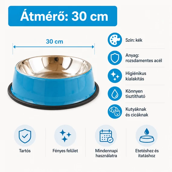 Modern kék etető-itató tál mindennapi használatra