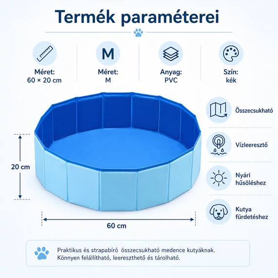 Kisállat medence kutya fürdetéshez és pancsoláshoz