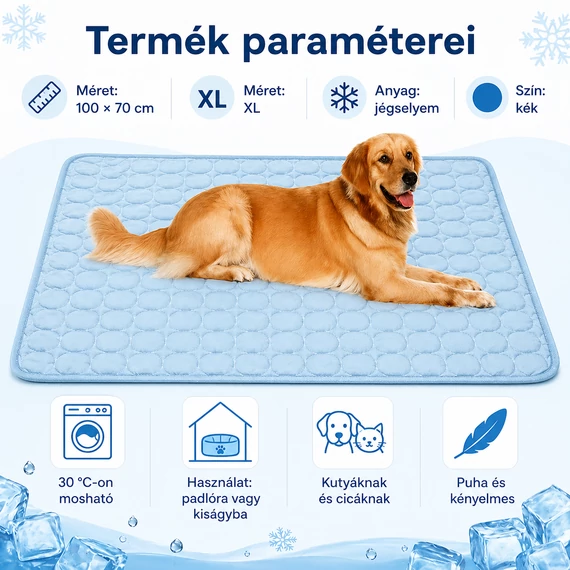 XL hűsítő fekhely kutyáknak és cicáknak 100×70 cm